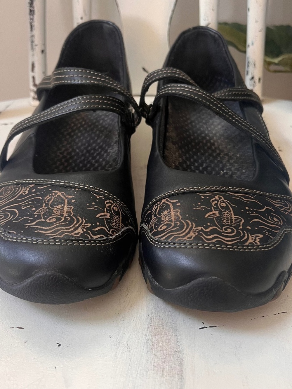 Skechers Chunky Mary Jane Shoes Y2K Black Leather Rare